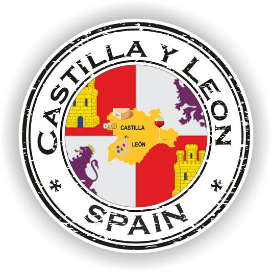Spain Castilla Y Leon Seal Round Flag
