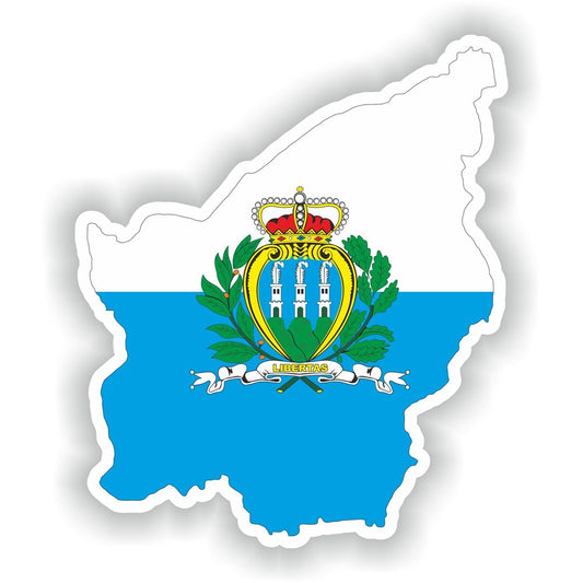 San Marino Map Flag Silhouette
