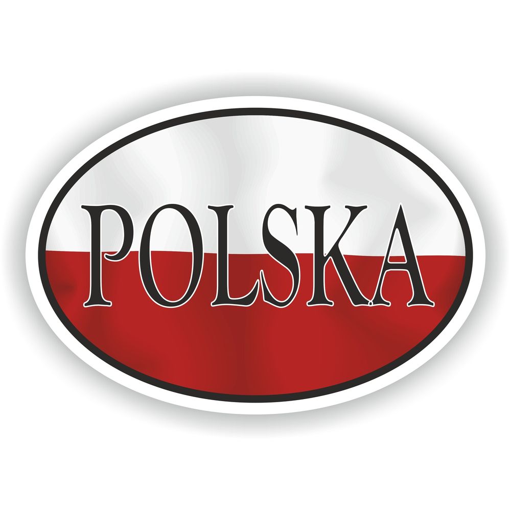 Polska Country Code Oval With Flag