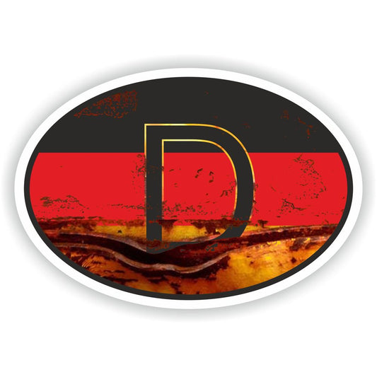 Vintage D Germany Country Code Oval Deutschland With Flag Locker Pc