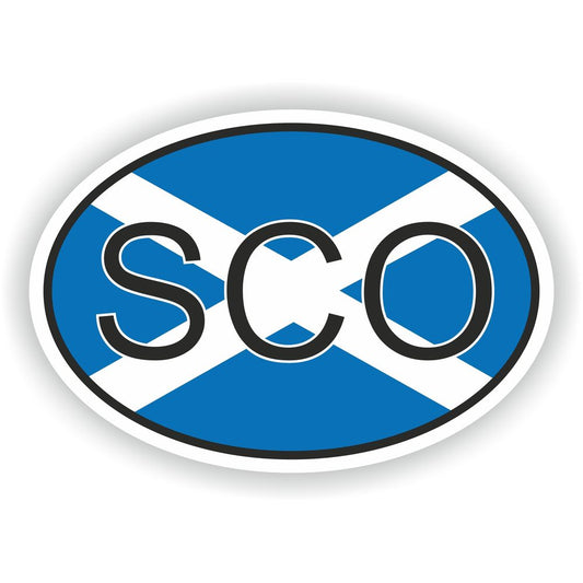 Scotland Sco Country Code Oval With Flag