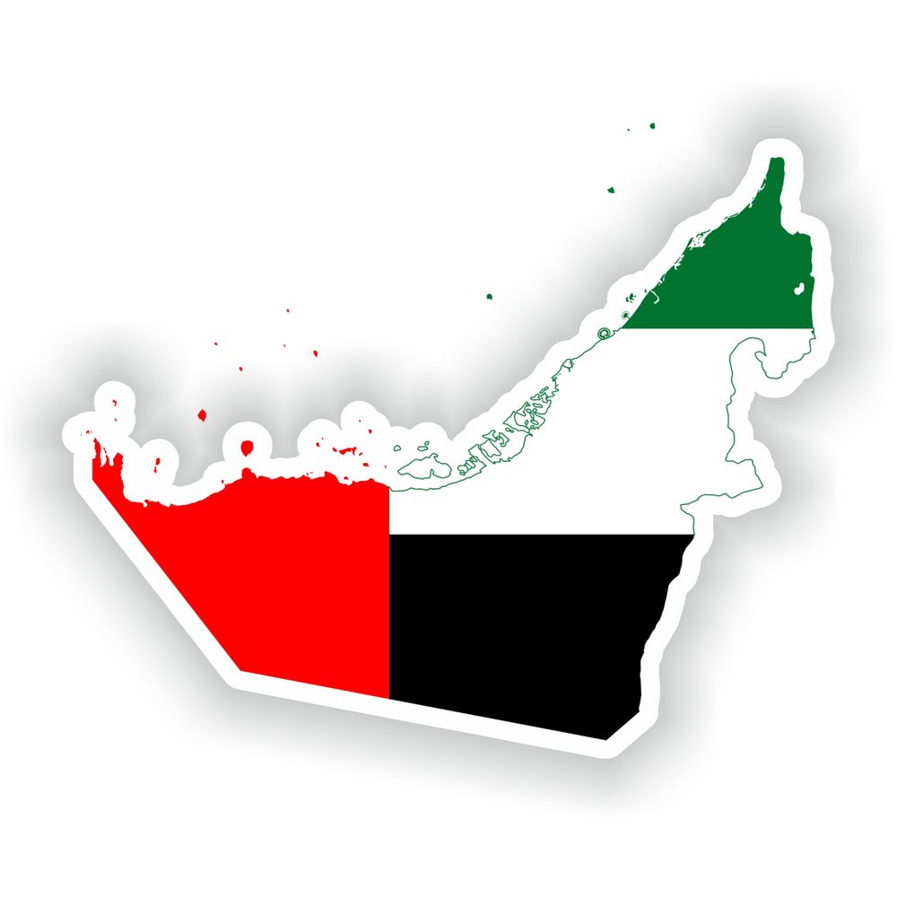 United Arab Emirates Map Flag Silhouette