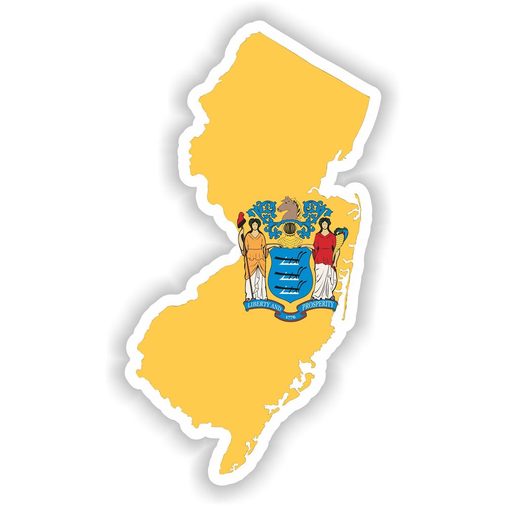 New Jersey Map Flag Silhouette