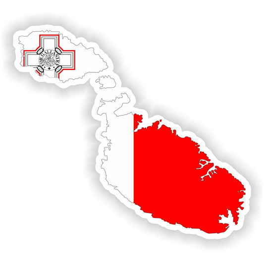 Malta Map Flag Silhouette