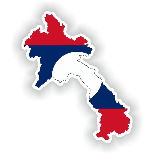 Laos Map Flag Silhouette