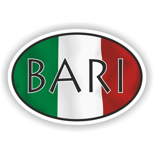 Bari Italy Country Code Oval With Flag