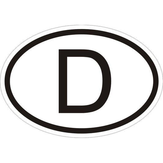 Germany D Country Code Oval