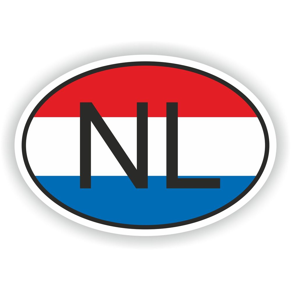 The Netherlands Nl Country Code Oval With Flag