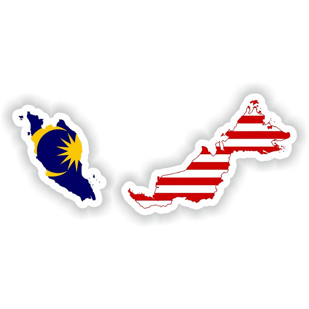 Malaysia Map Flag Silhouette