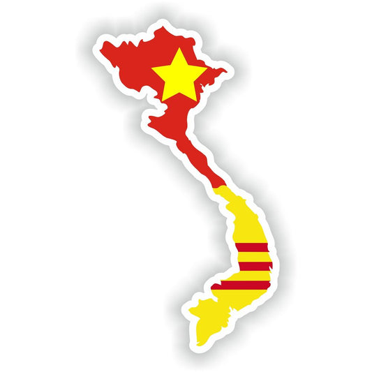 Vietnam Map Flag Silhouette