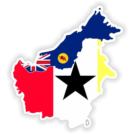 Borneo Map Flag Silhouette