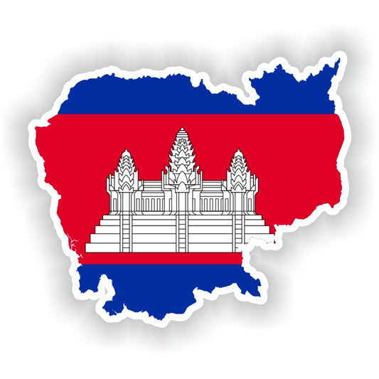 Cambodia Map Flag Silhouette