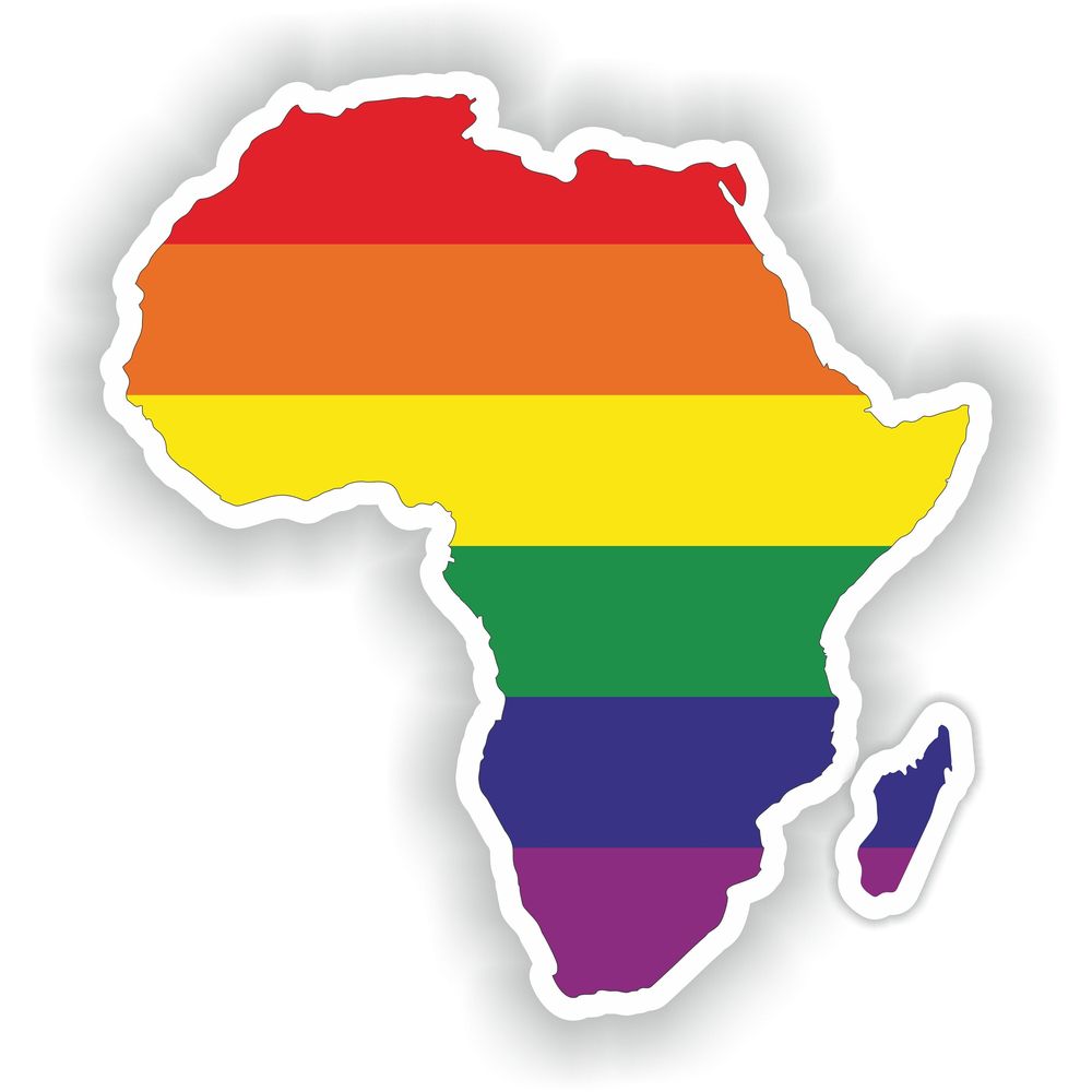 Africa Gay Rainbow Map Flag