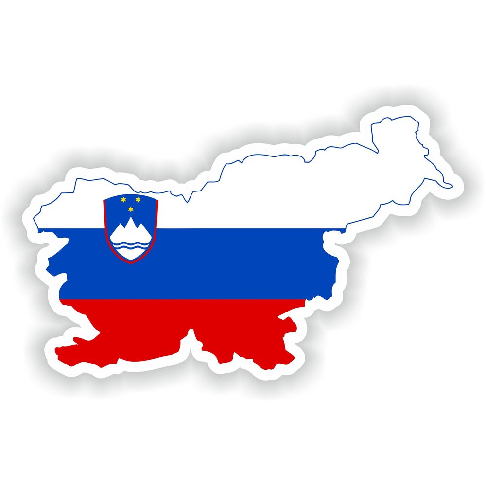 Slovenia Map Flag Silhouette