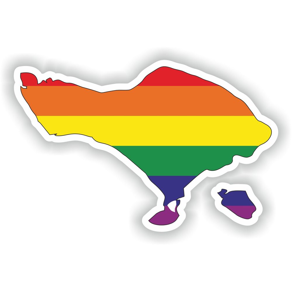 Bali Gay Rainbow Map Flag