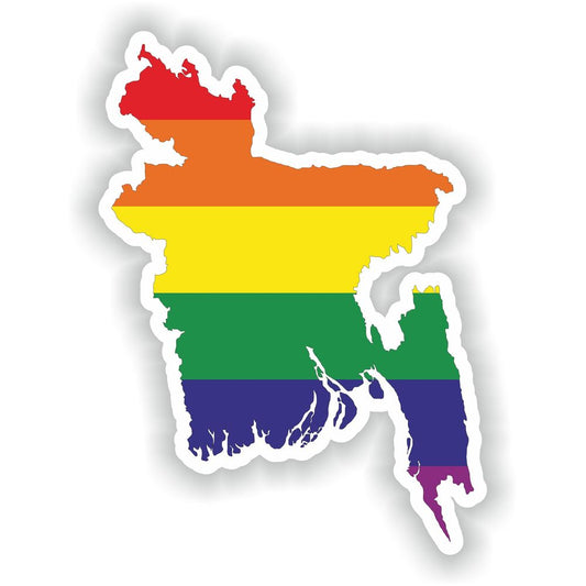 Bangladesh Gay Rainbow Map Flag