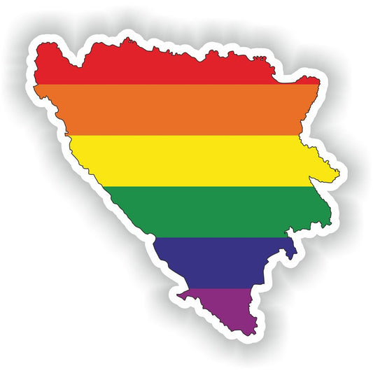 Bosnia And Herzegovina Gay Rainbow Map Flag