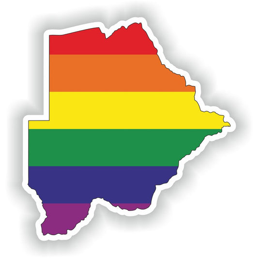 Botswana Gay Rainbow Map Flag