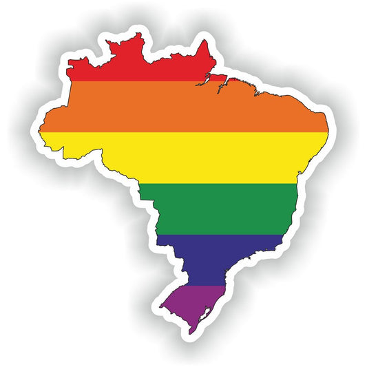 Brazil Gay Rainbow Map Flag