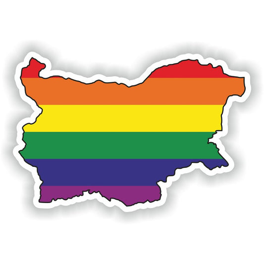 Bulgaria Gay Rainbow Map Flag