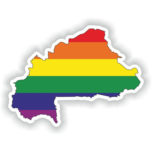 Burkina Faso Gay Rainbow Map Flag