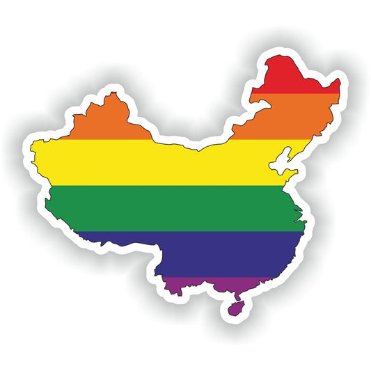 China Gay Rainbow Map Flag
