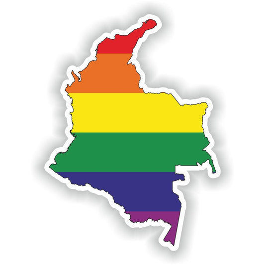 Colombia Gay Rainbow Map Flag
