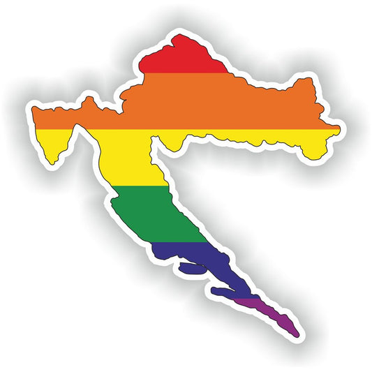 Croatia Gay Rainbow Map Flag