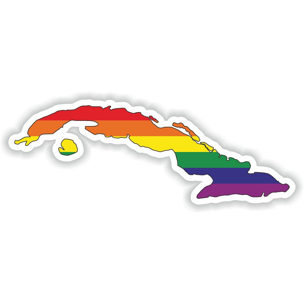 Cuba Gay Rainbow Map Flag