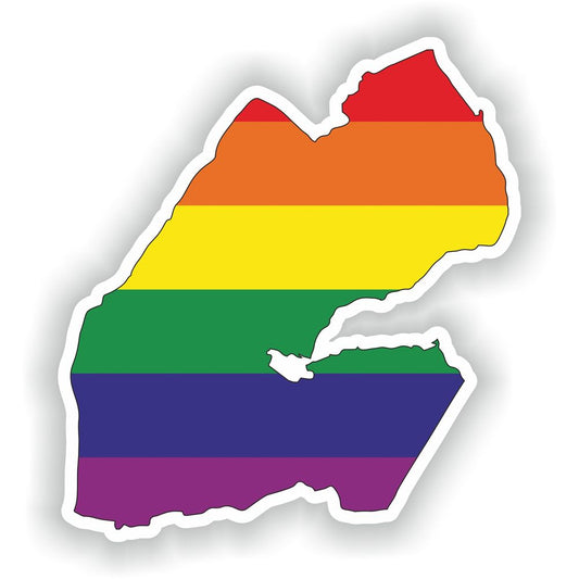 Djibouti Gay Rainbow Map Flag