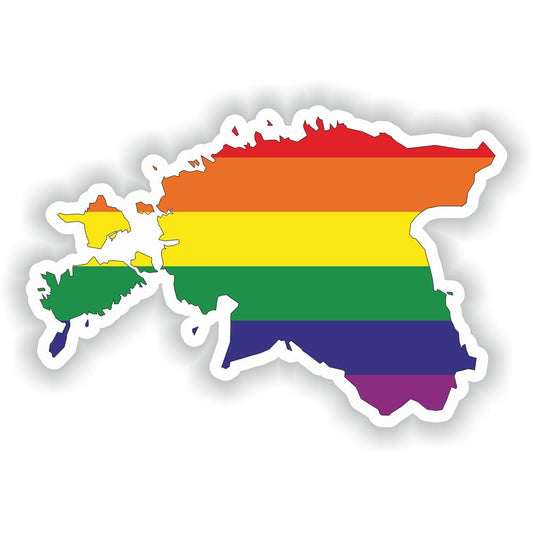 Estonia Gay Rainbow Map Flag