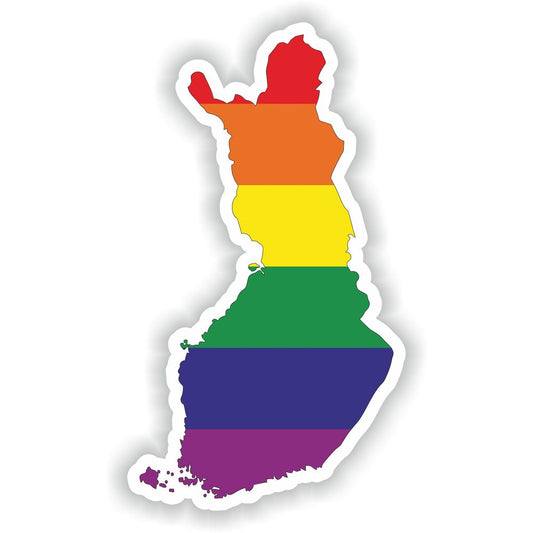 Finland Gay Rainbow Map Flag