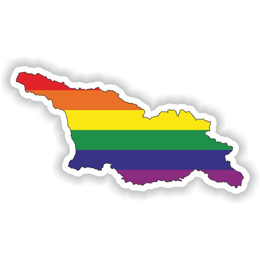 Georgia Europe Gay Rainbow Map Flag