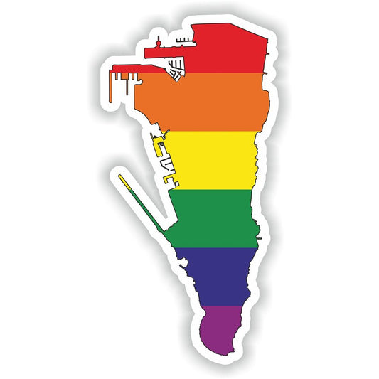 Gibraltar Gay Rainbow Map Flag