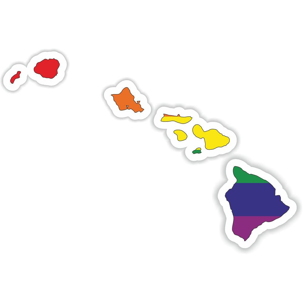 Hawaii Gay Rainbow Map Flag