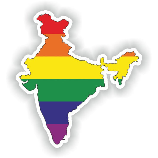India Gay Rainbow Map Flag