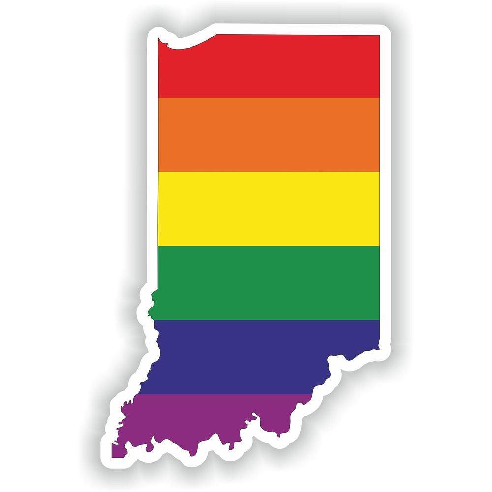 Indiana Gay Rainbow Map Flag