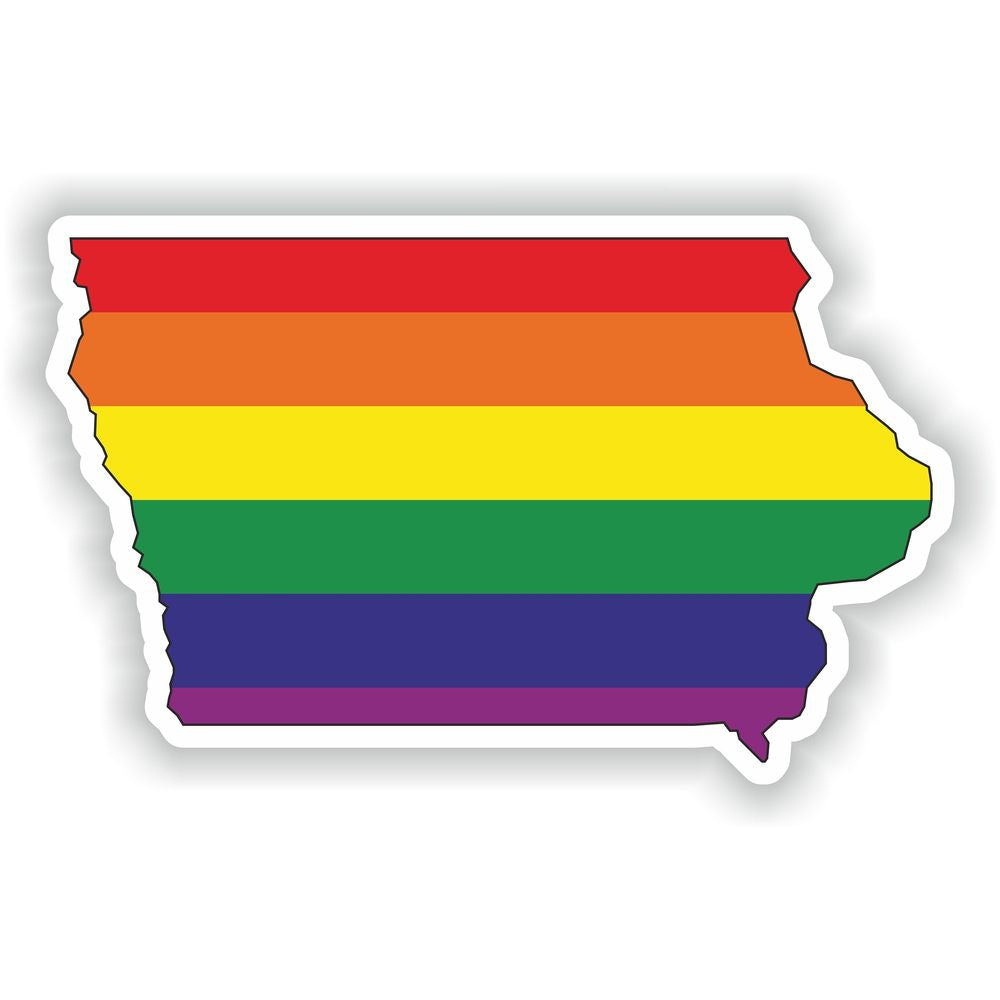 Iowa Gay Rainbow Map Flag