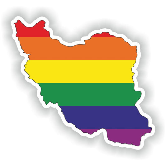 Iran Gay Rainbow Map Flag