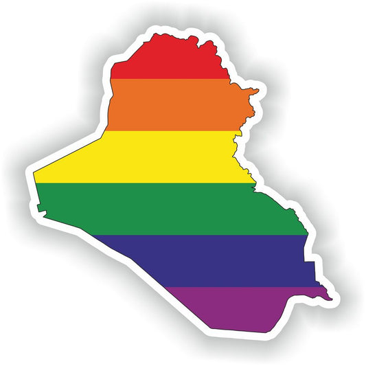 Iraq Gay Rainbow Map Flag
