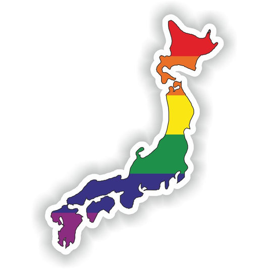 Japan Gay Rainbow Map Flag