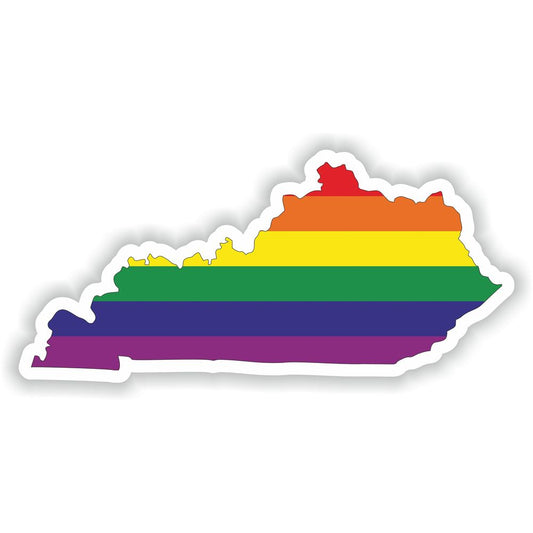 Kentucky Gay Rainbow Map Flag