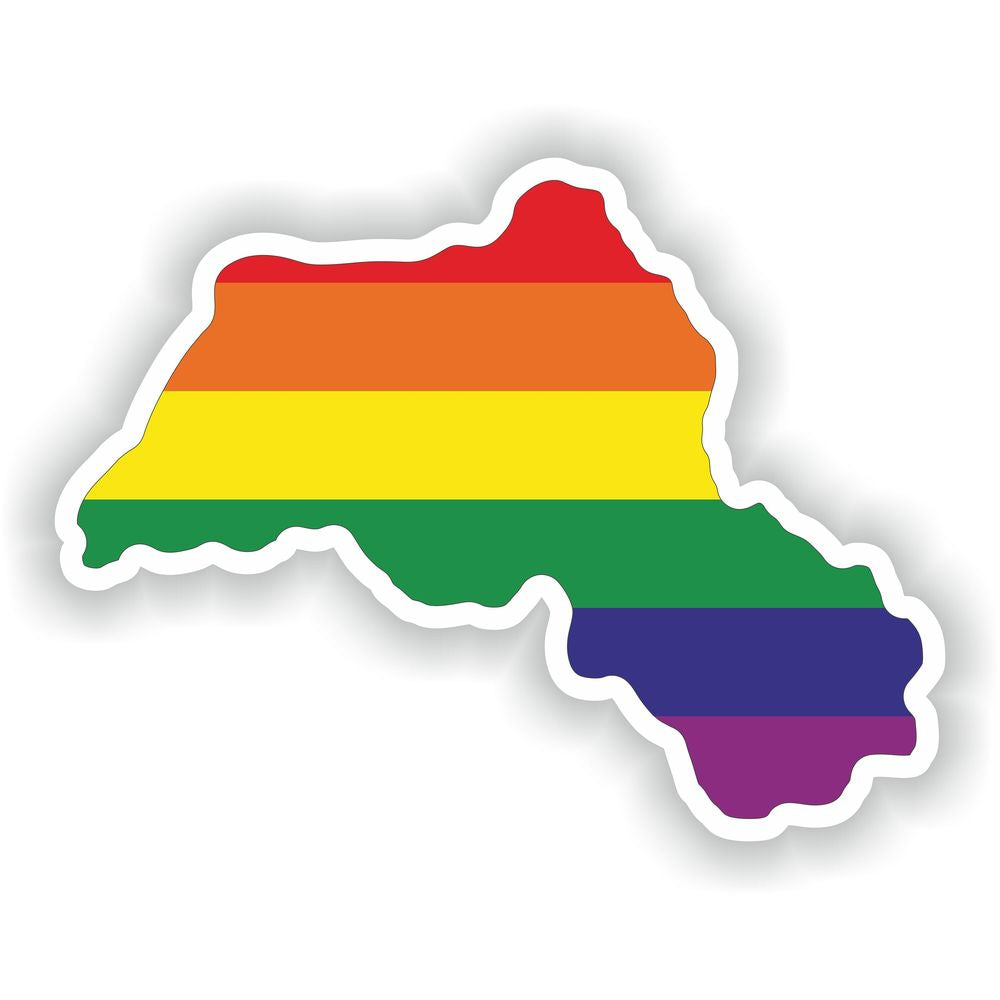 Kurdistan Gay Rainbow Map Flag