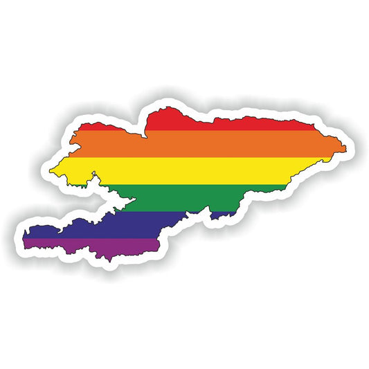 Kyrgyzstan Gay Rainbow Map Flag
