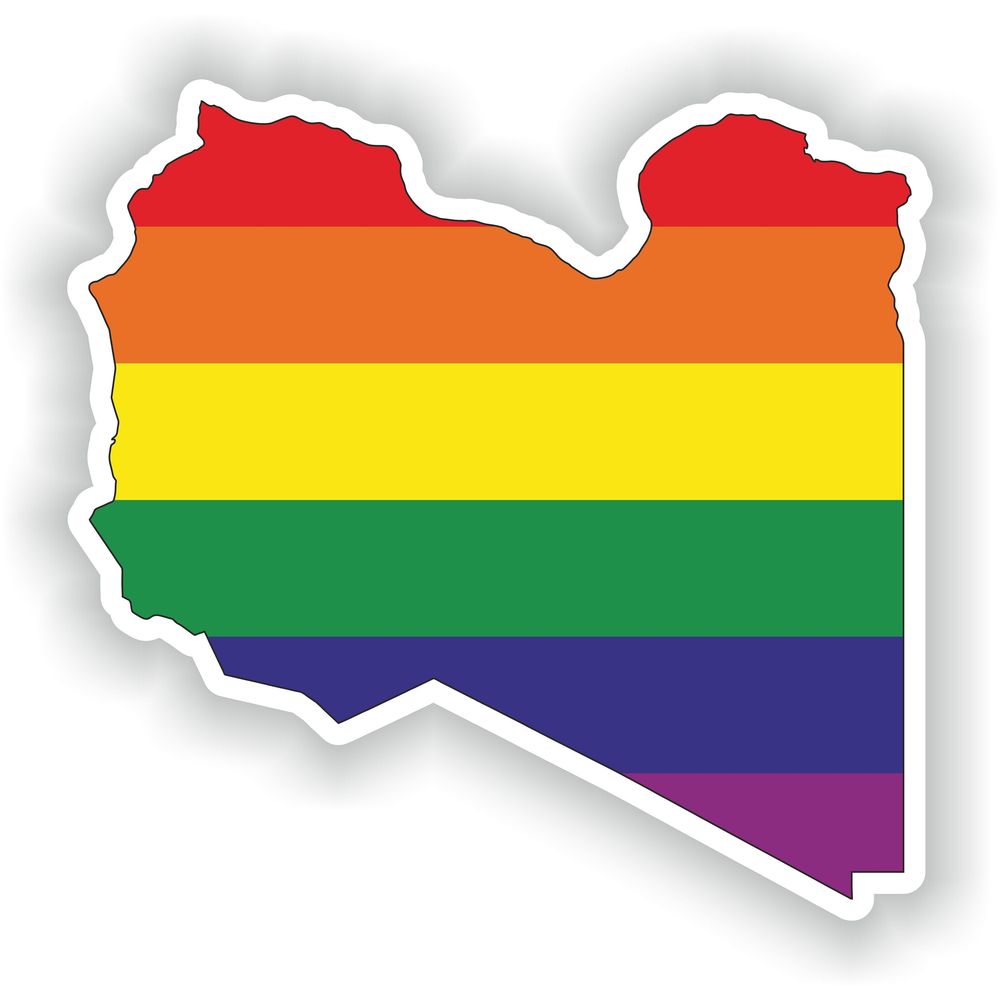 Libya Gay Rainbow Map Flag