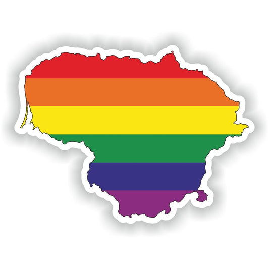 Lithuania Gay Rainbow Map Flag