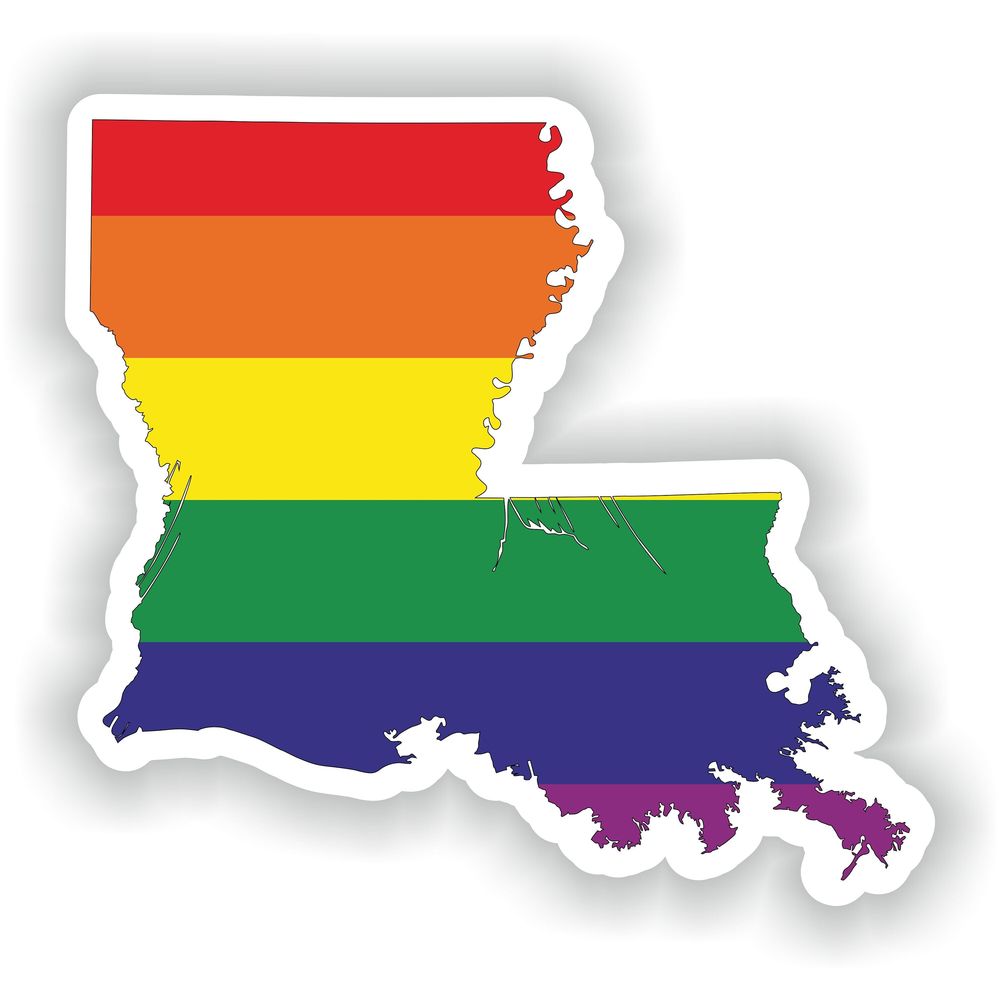 Louisiana Gay Rainbow Map Flag
