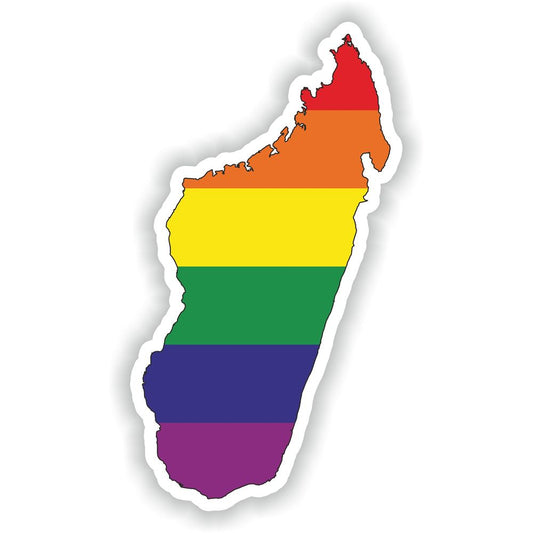 Madagascar Gay Rainbow Map Flag