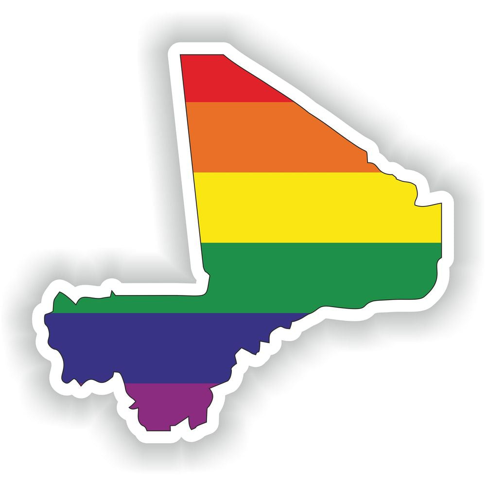 Mali Gay Rainbow Map Flag