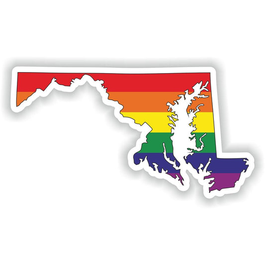 Maryland Gay Rainbow Map Flag